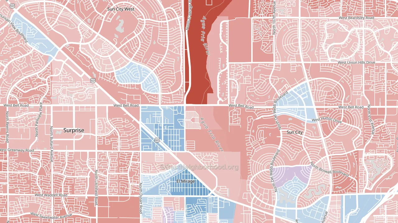 85378, AZ block-group political-lean map