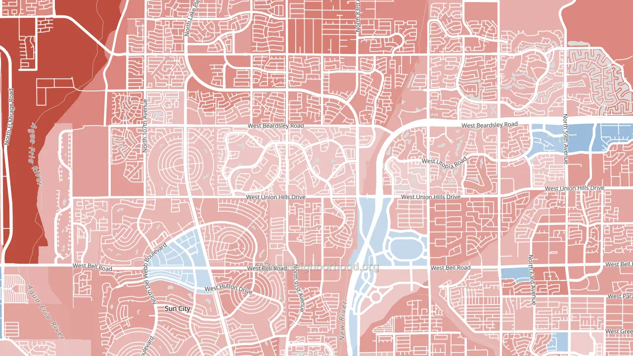 85382, AZ block-group political-lean map