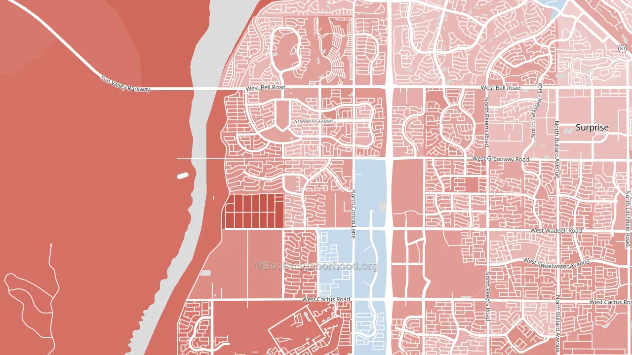 85388, AZ block-group political-lean map