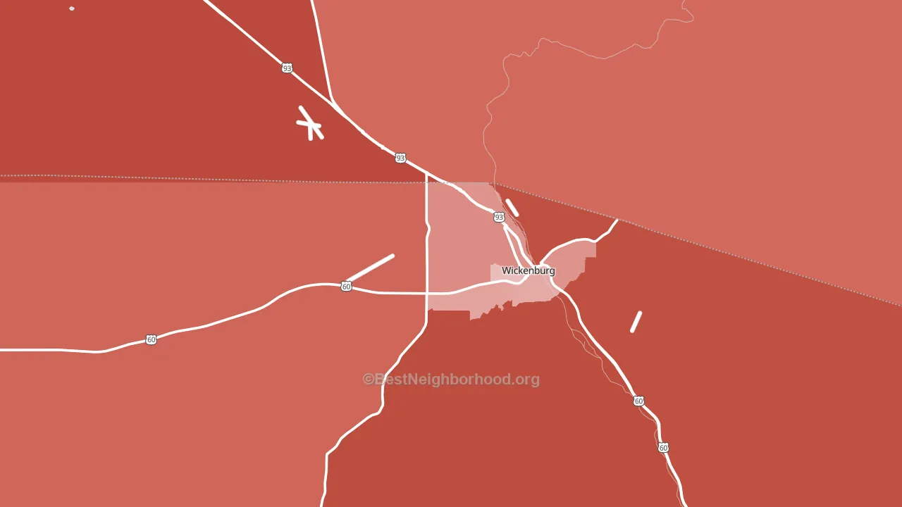 85390, AZ block-group political-lean map