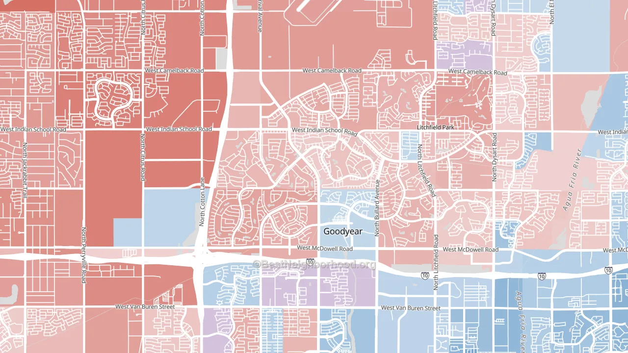 85395, AZ block-group political-lean map