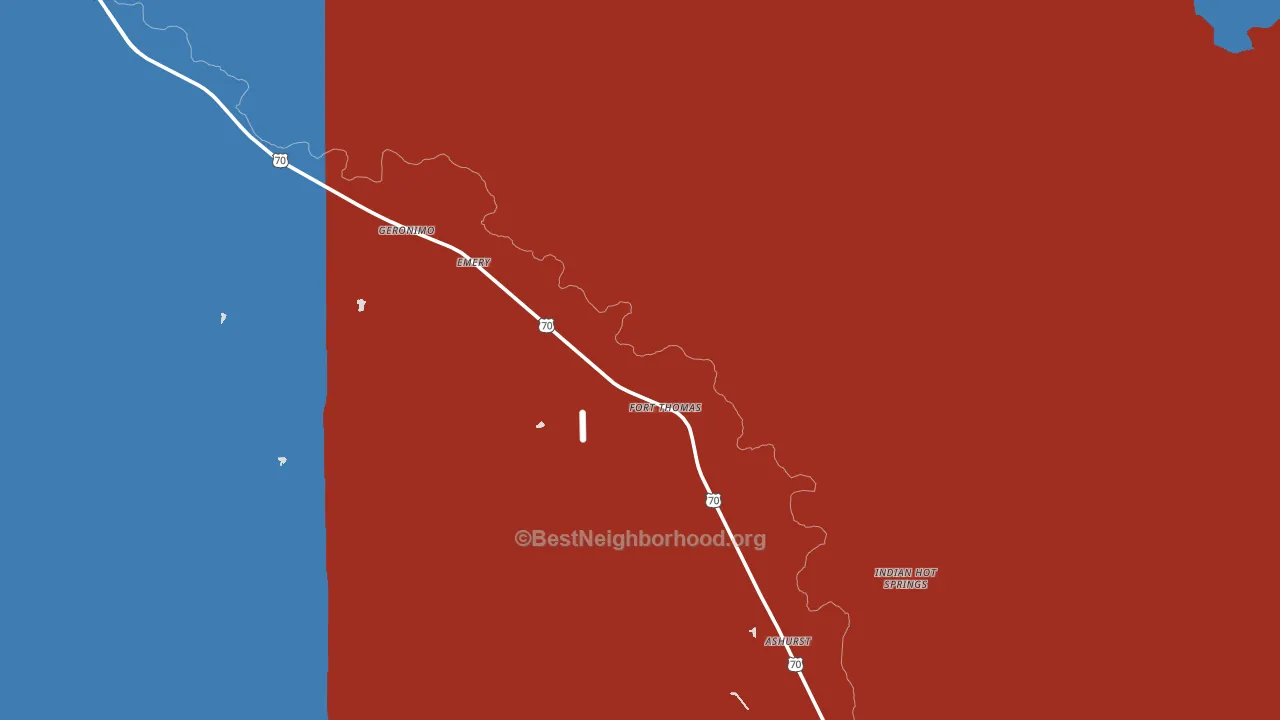 85536, AZ block-group political-lean map