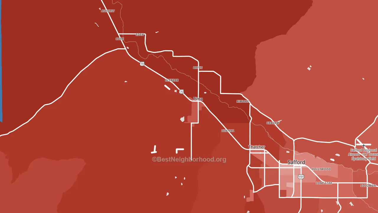 85543, AZ block-group political-lean map
