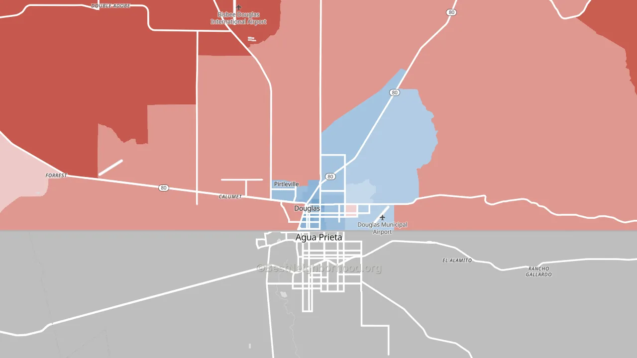 85607, AZ block-group political-lean map