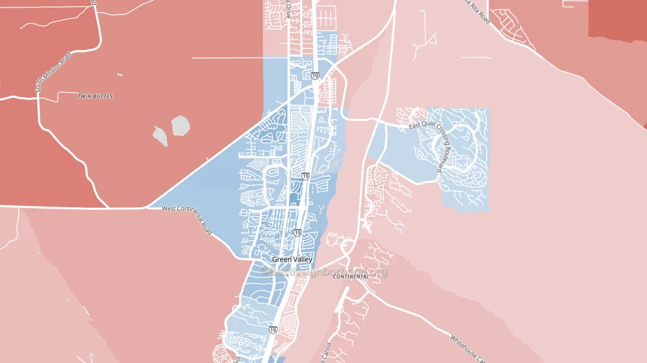 85614, AZ block-group political-lean map