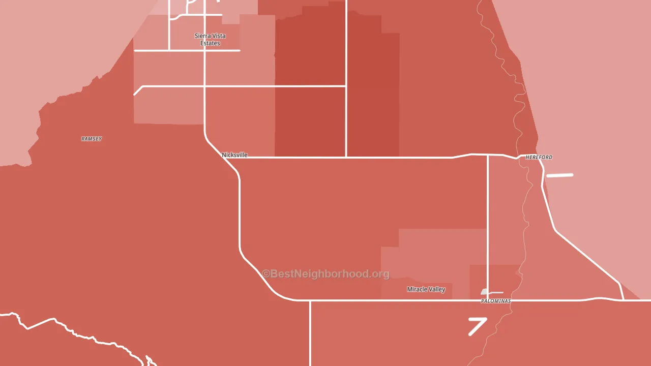 85615, AZ block-group political-lean map