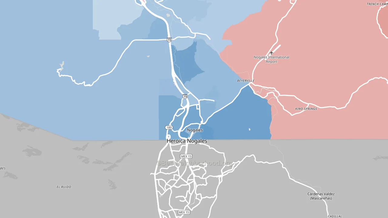 85621, AZ block-group political-lean map