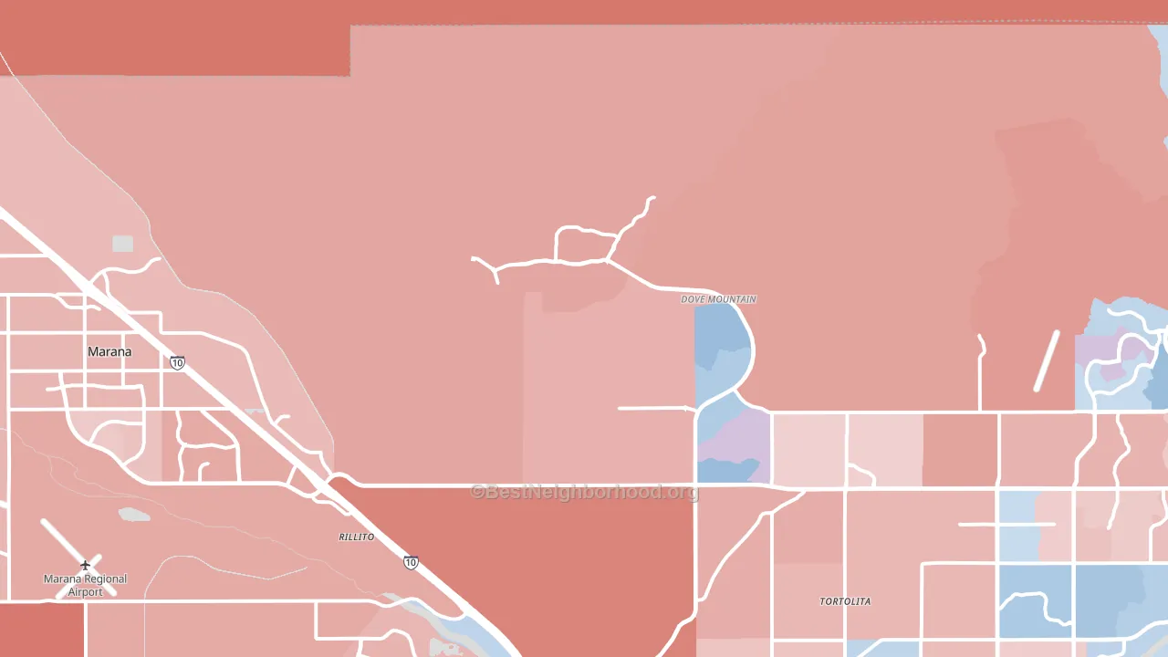 85658, AZ block-group political-lean map