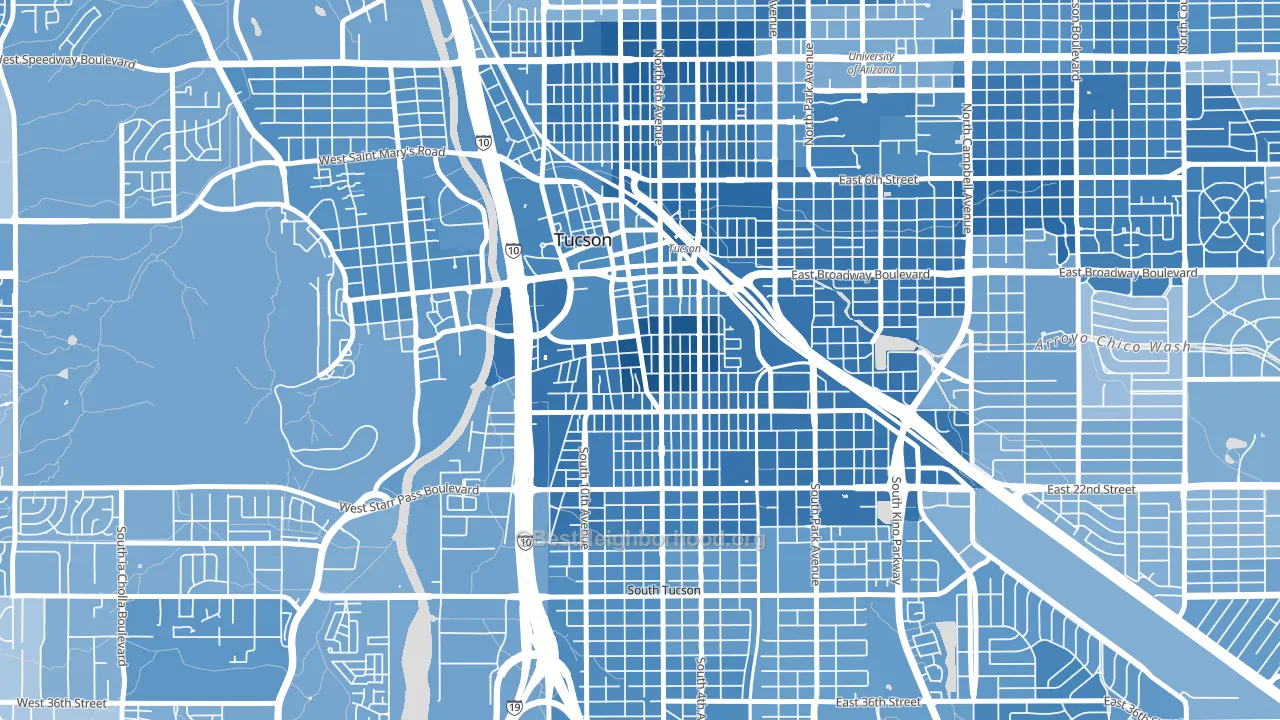85701, AZ block-group political-lean map