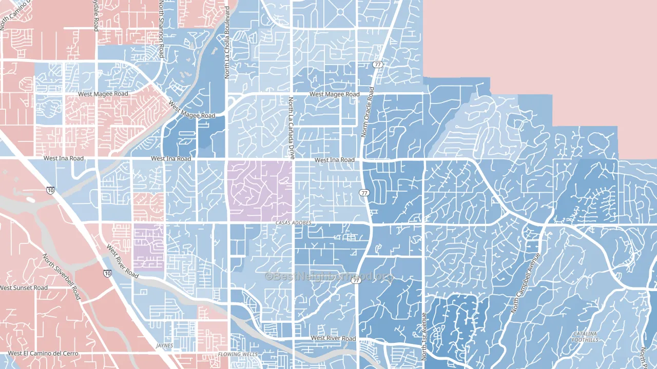 85704, AZ block-group political-lean map