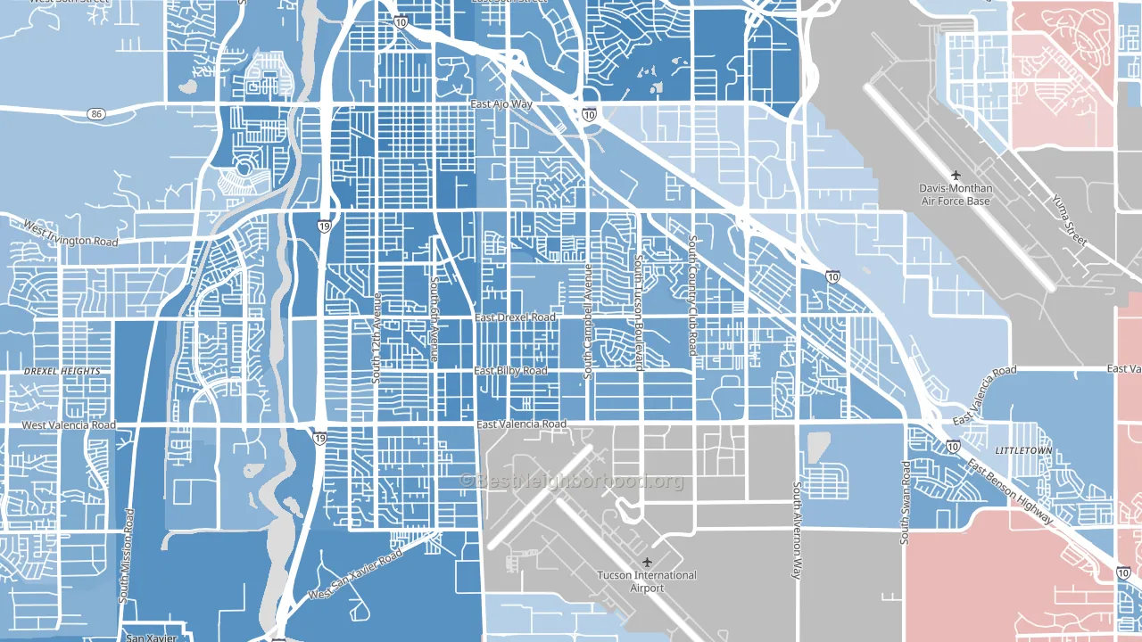 85706, AZ block-group political-lean map