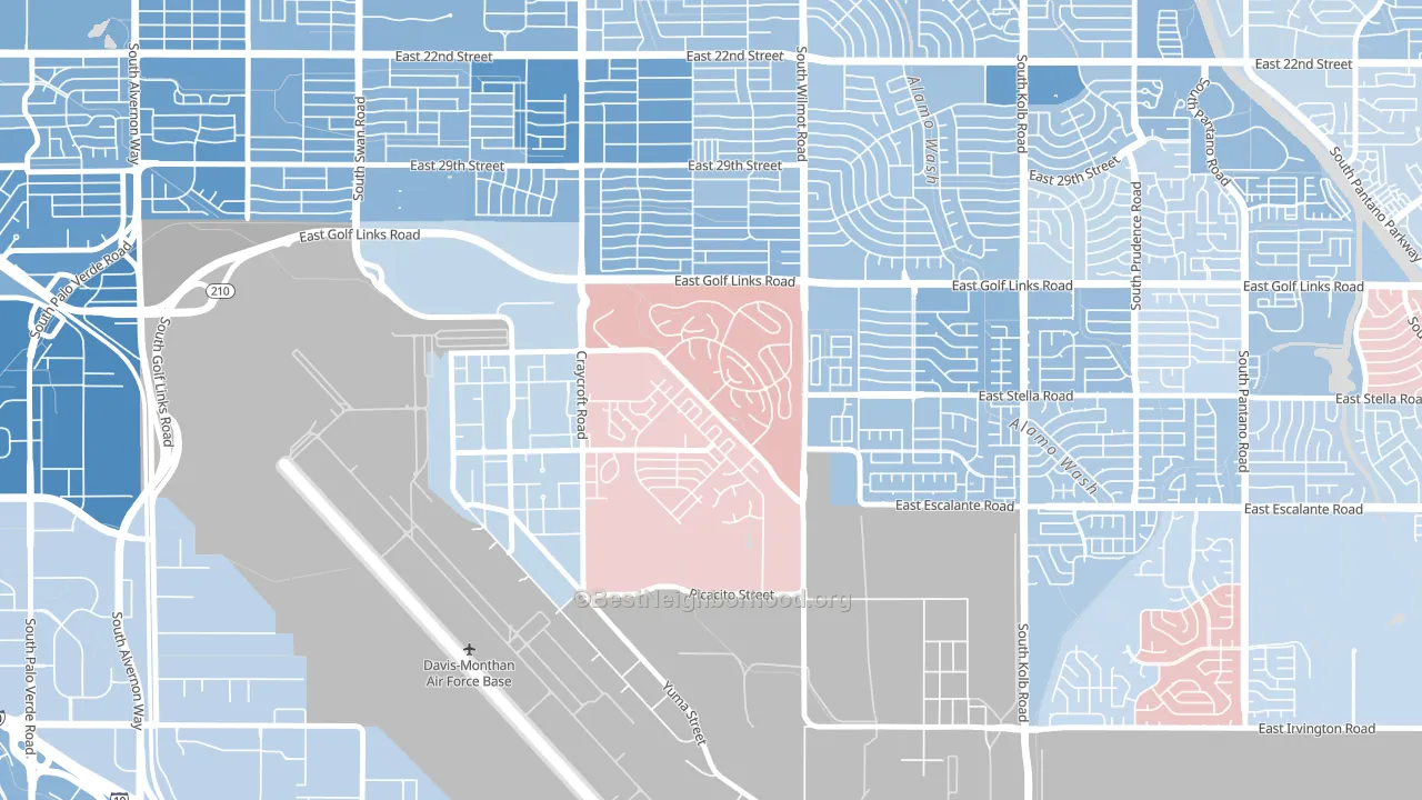 85708, AZ block-group political-lean map