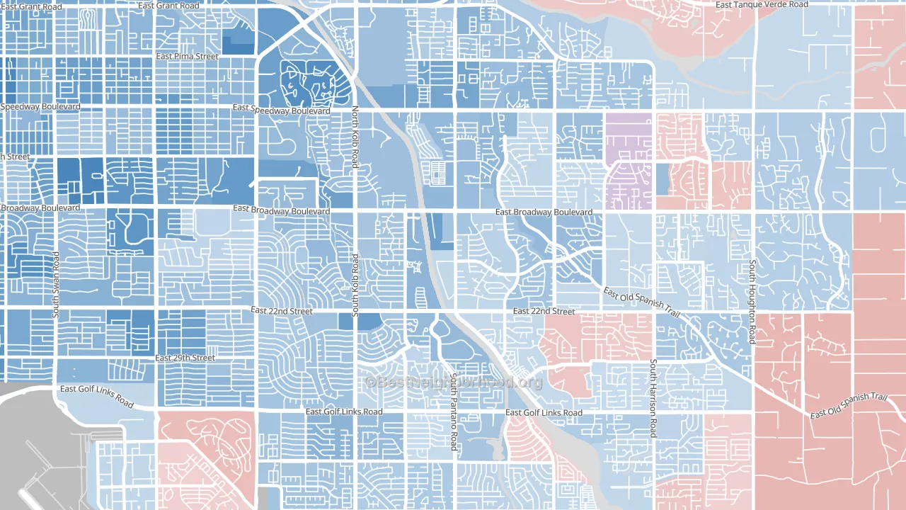 85710, AZ block-group political-lean map