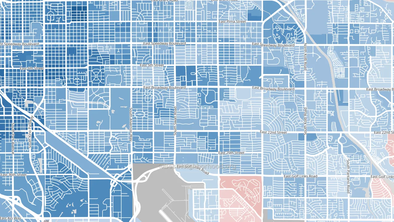 85711, AZ block-group political-lean map