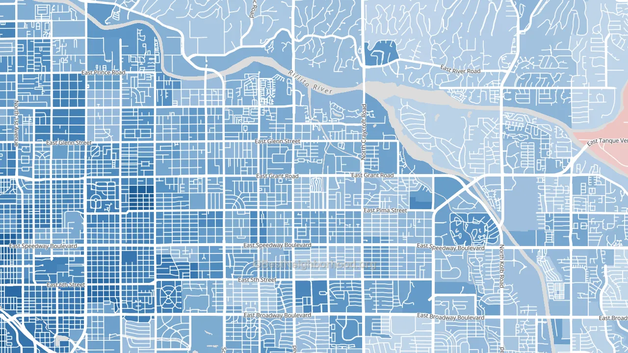 85712, AZ block-group political-lean map