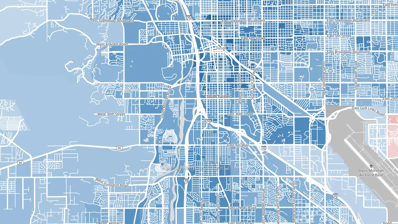 85713, AZ block-group political-lean map