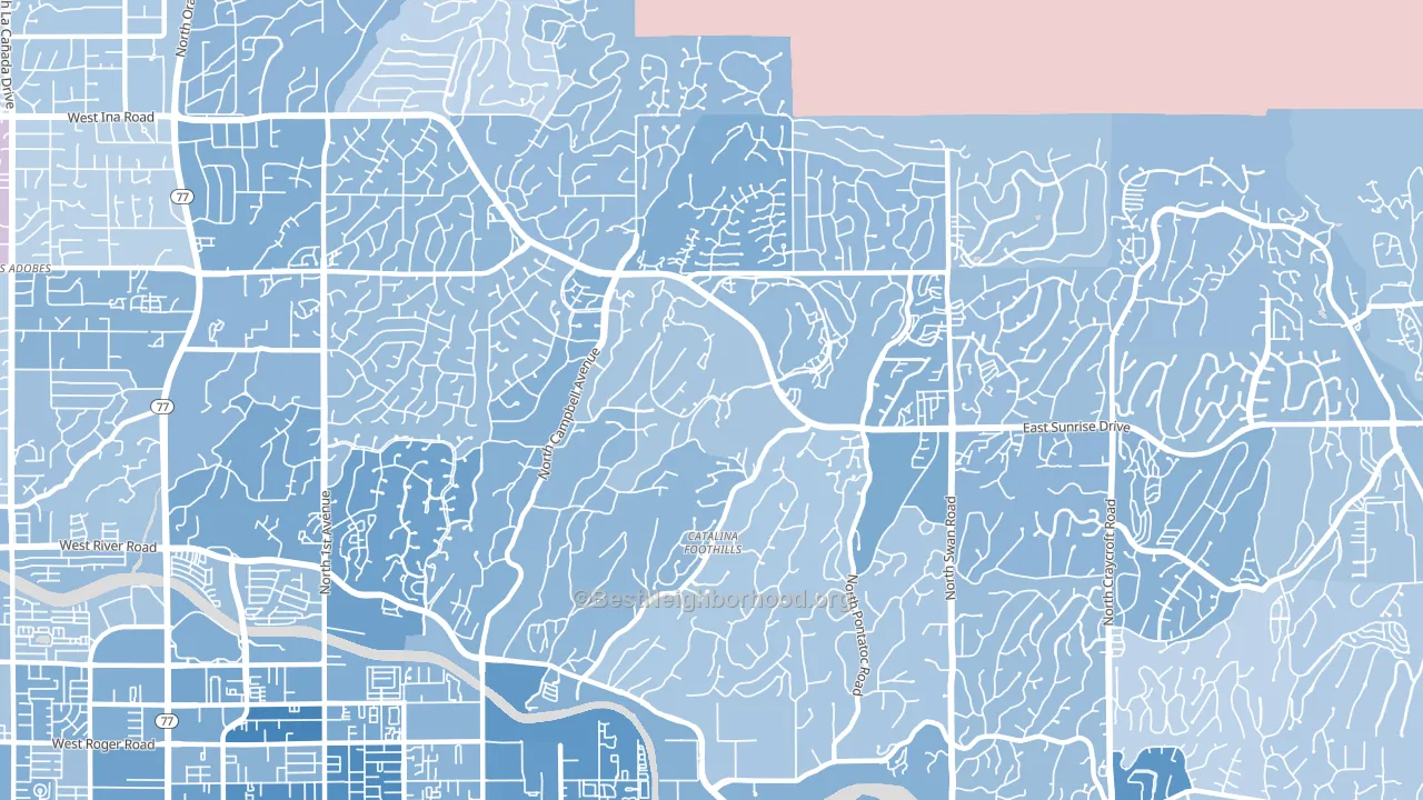 85718, AZ block-group political-lean map