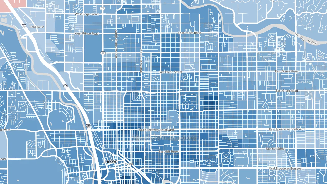 85719, AZ block-group political-lean map