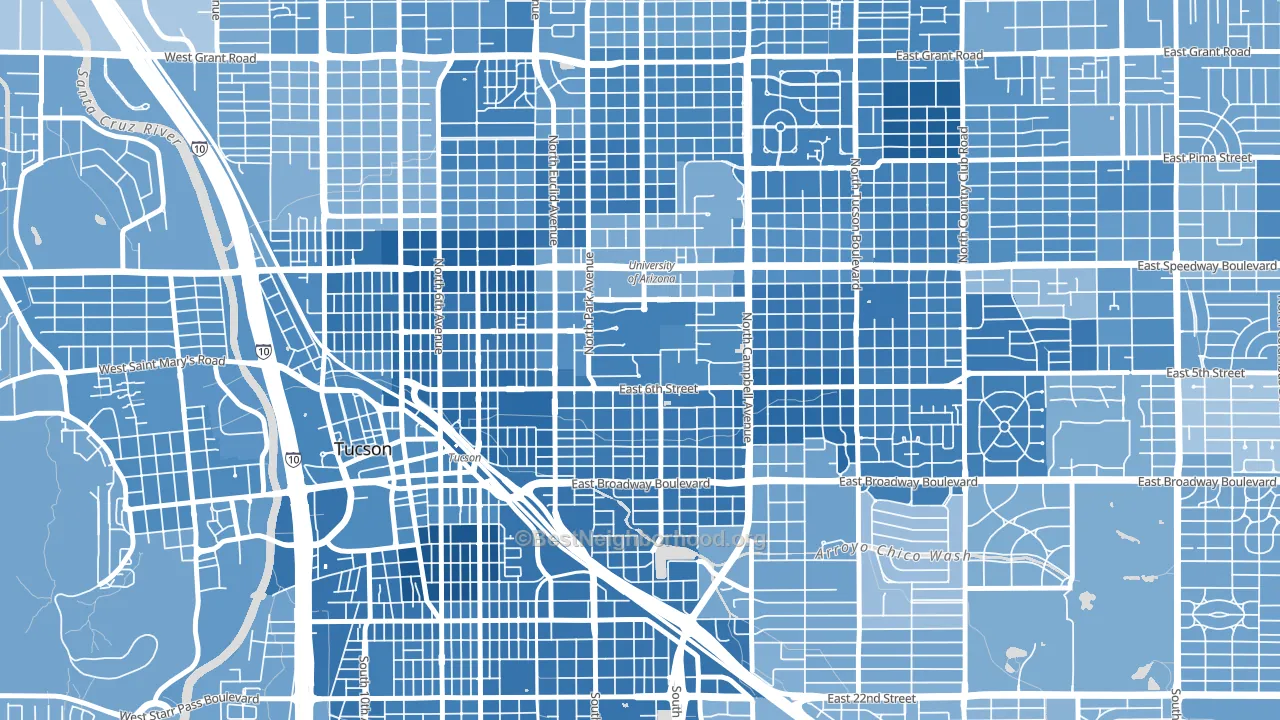 85721, AZ block-group political-lean map