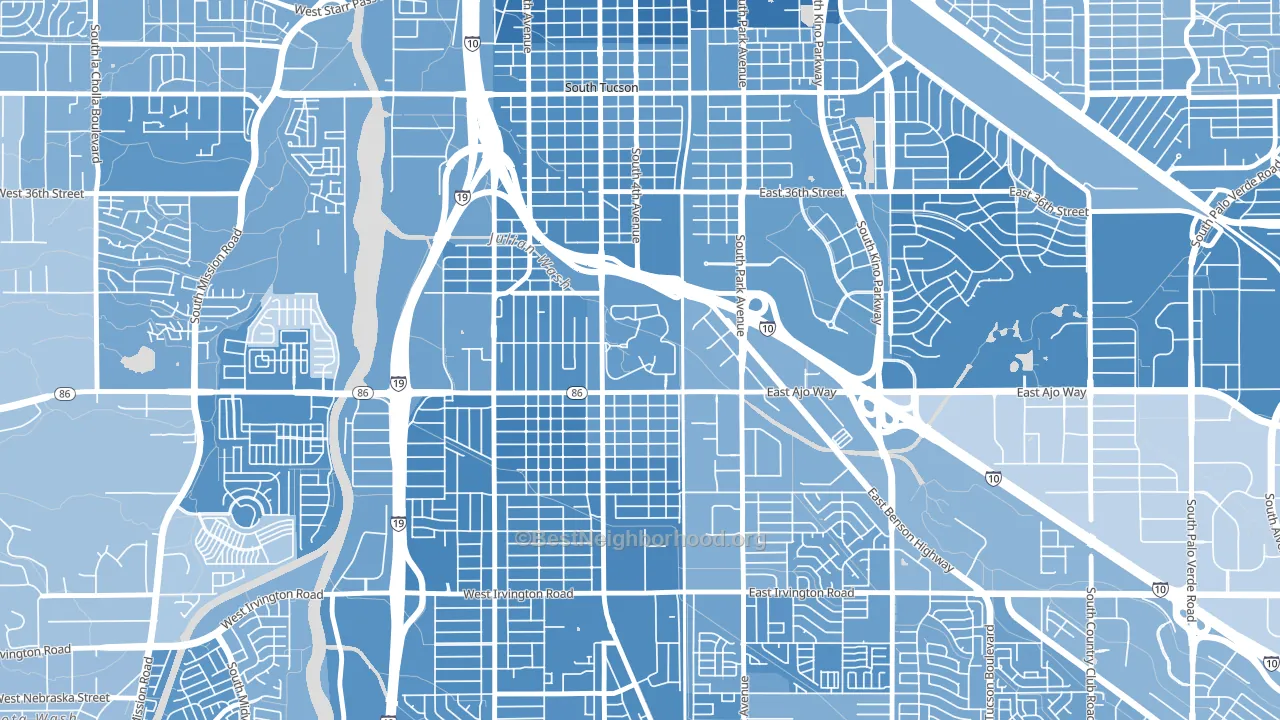 85723, AZ block-group political-lean map