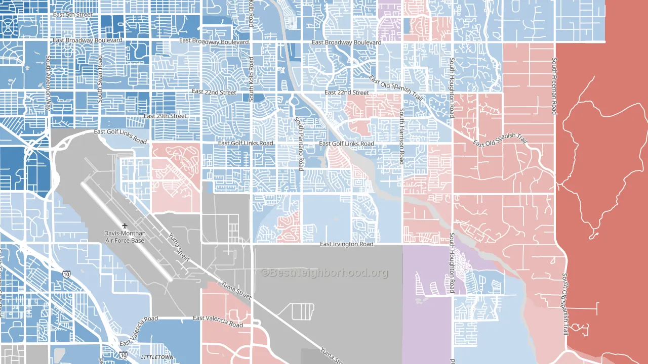 85730, AZ block-group political-lean map