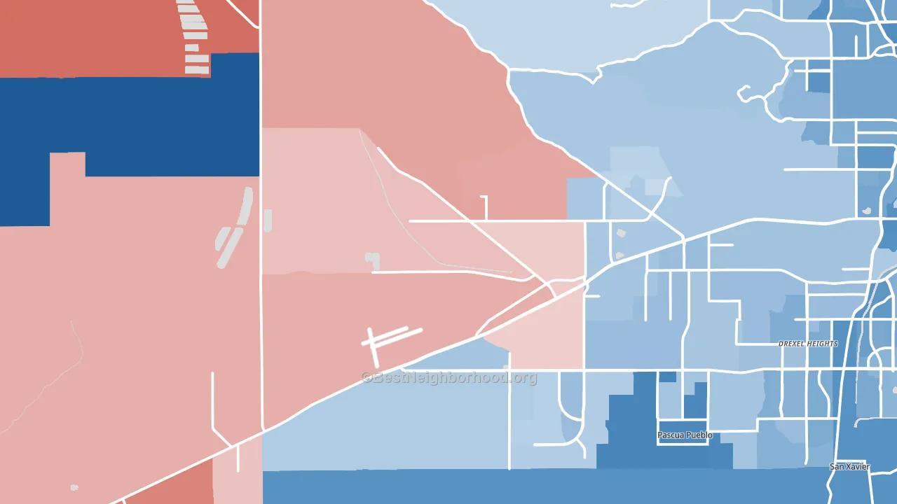 85735, AZ block-group political-lean map