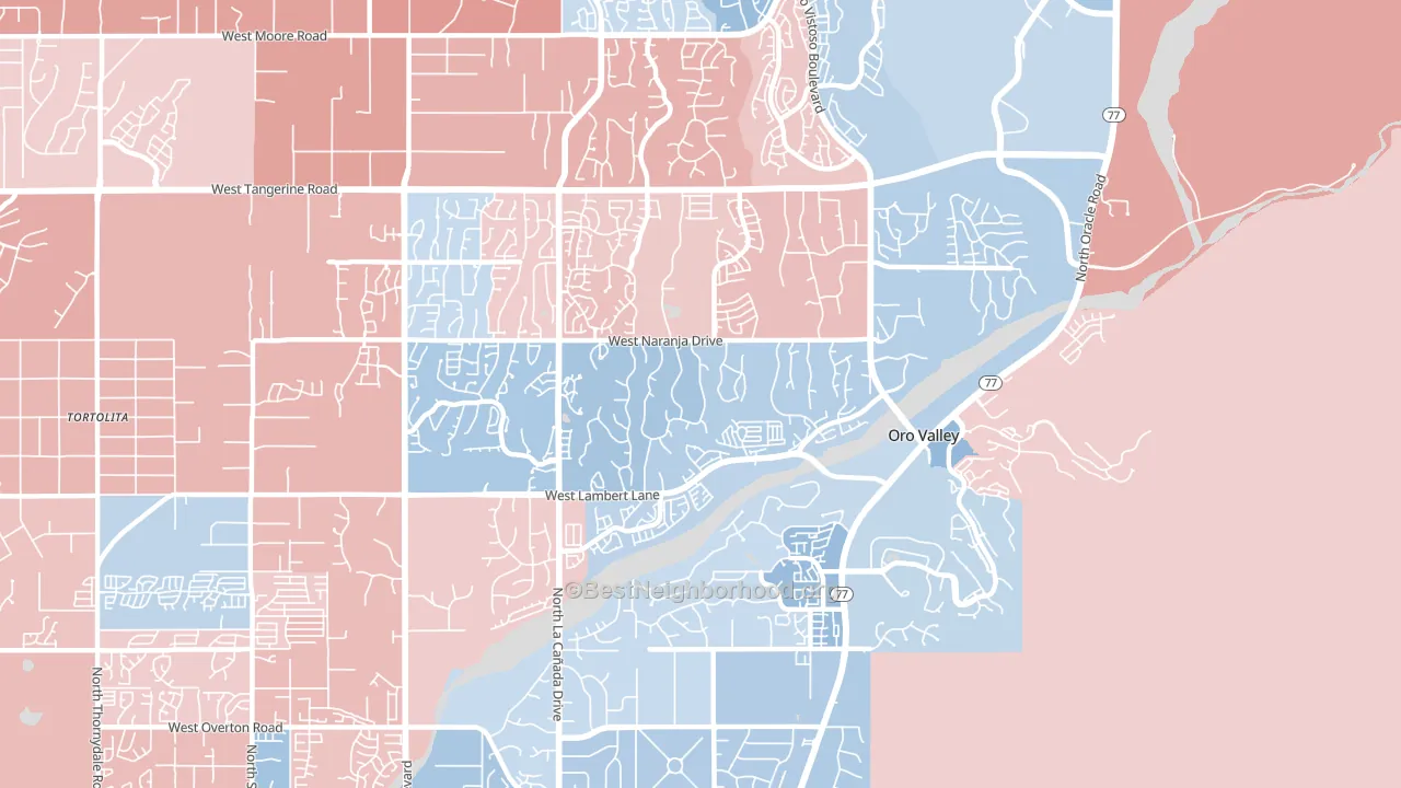 85737, AZ block-group political-lean map