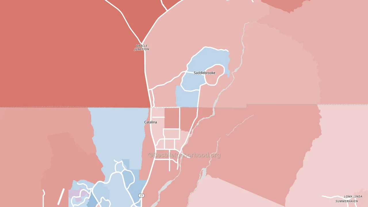 85739, AZ block-group political-lean map