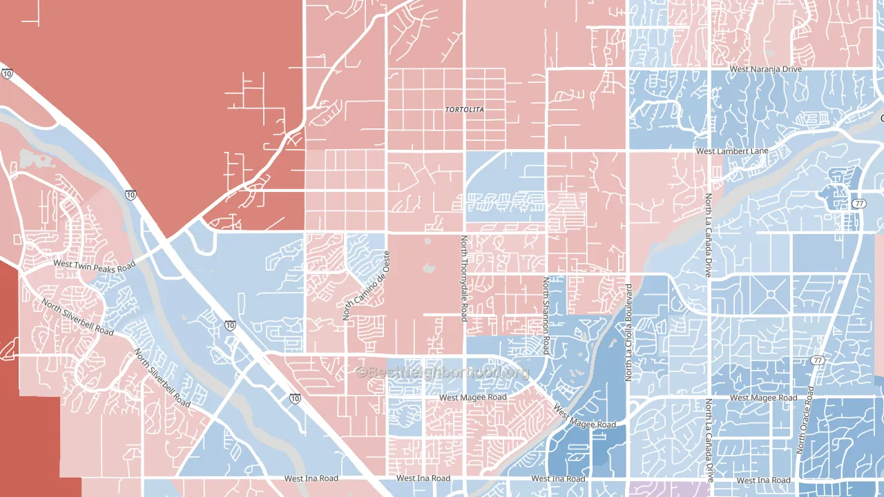 85742, AZ block-group political-lean map