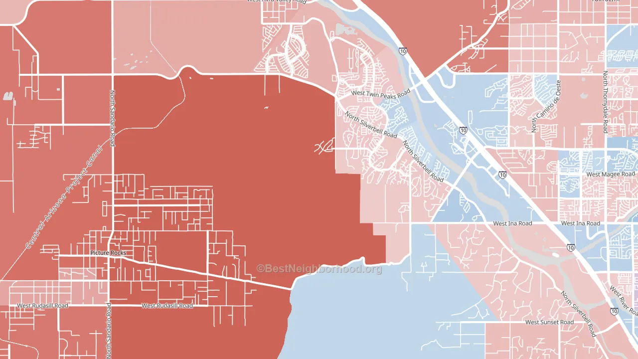 85743, AZ block-group political-lean map