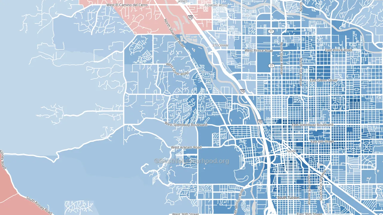 85745, AZ block-group political-lean map