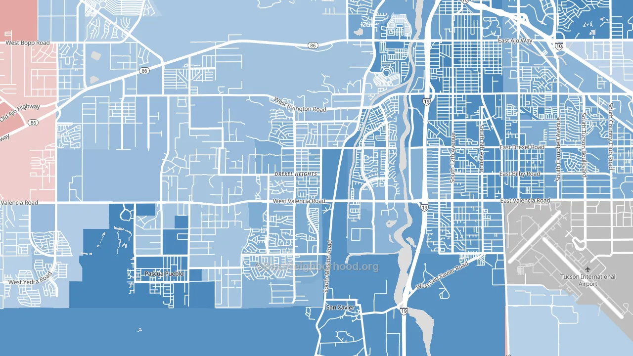 85746, AZ block-group political-lean map
