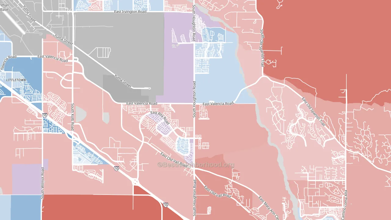 85747, AZ block-group political-lean map