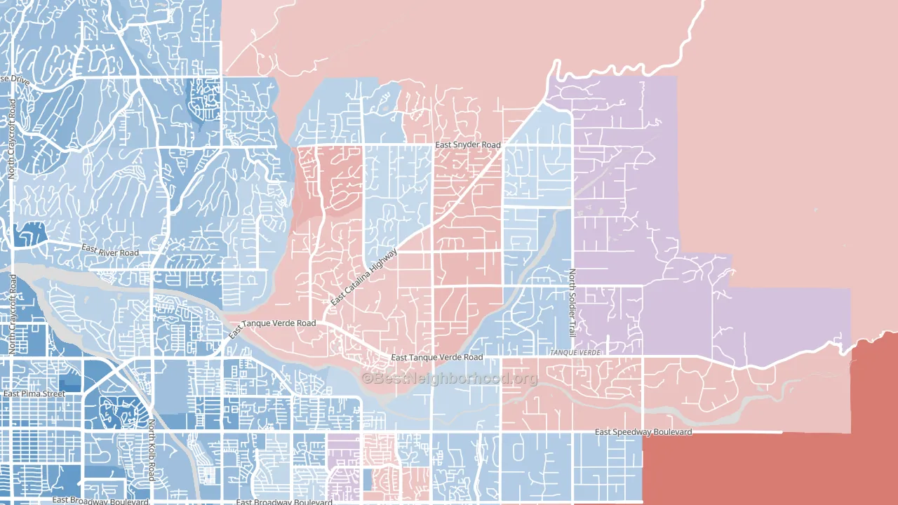 85749, AZ block-group political-lean map