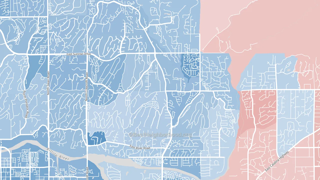 85750, AZ block-group political-lean map