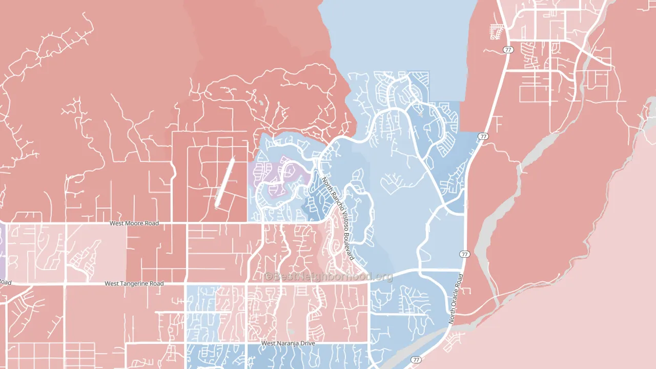85755, AZ block-group political-lean map