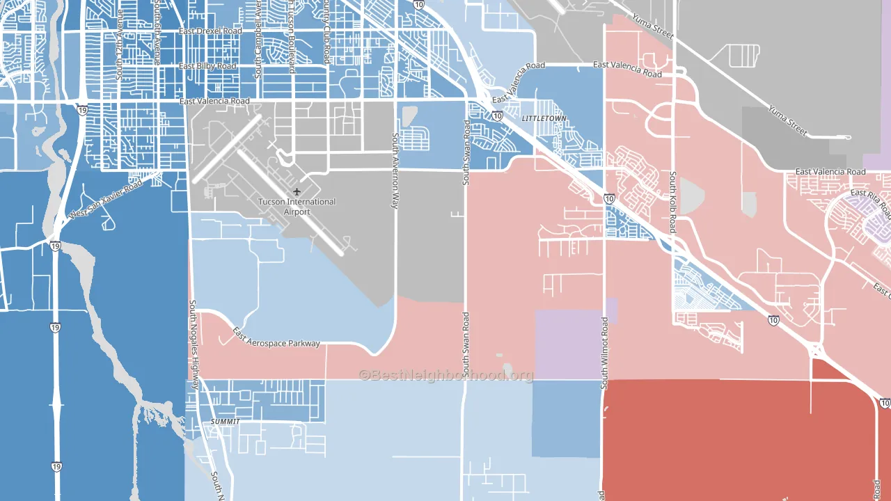 85756, AZ block-group political-lean map