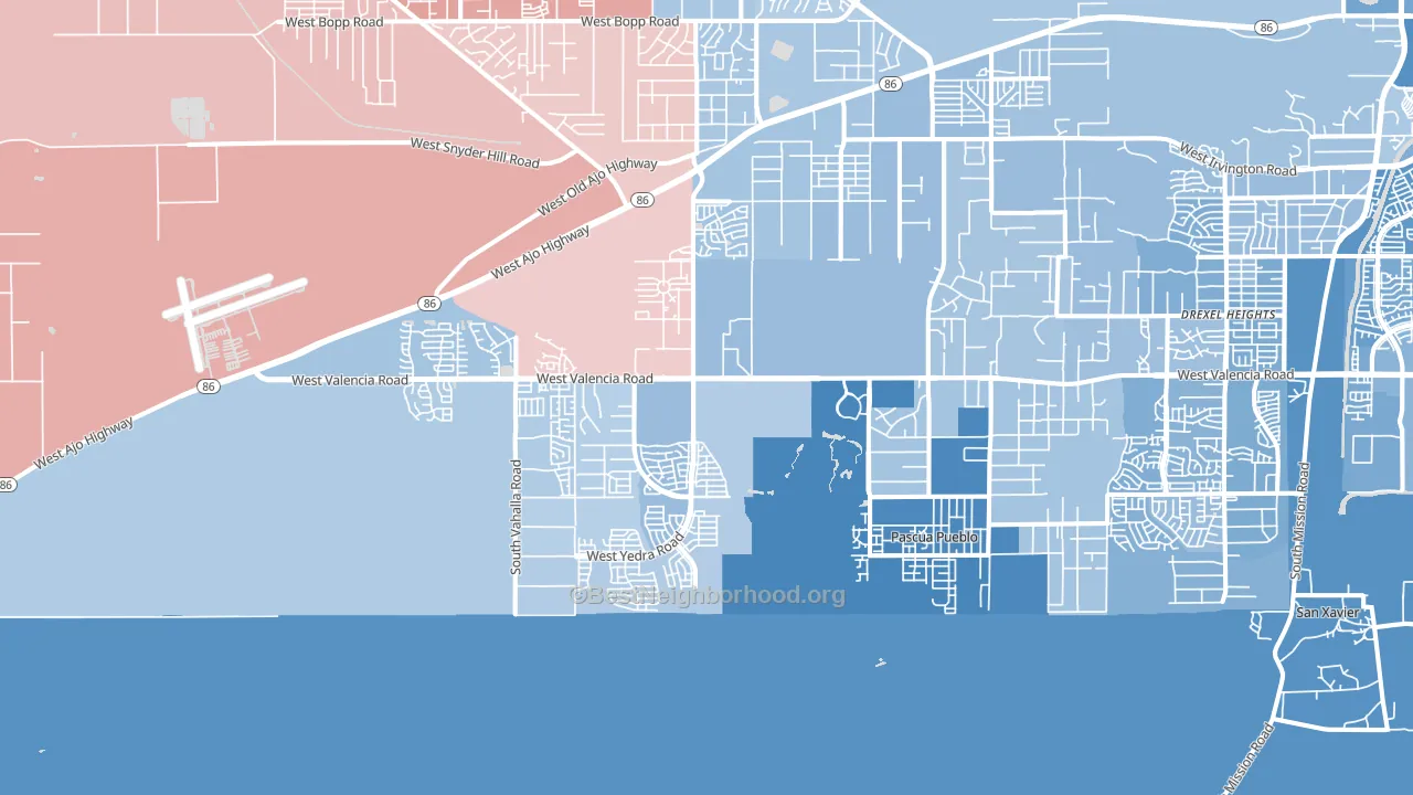85757, AZ block-group political-lean map