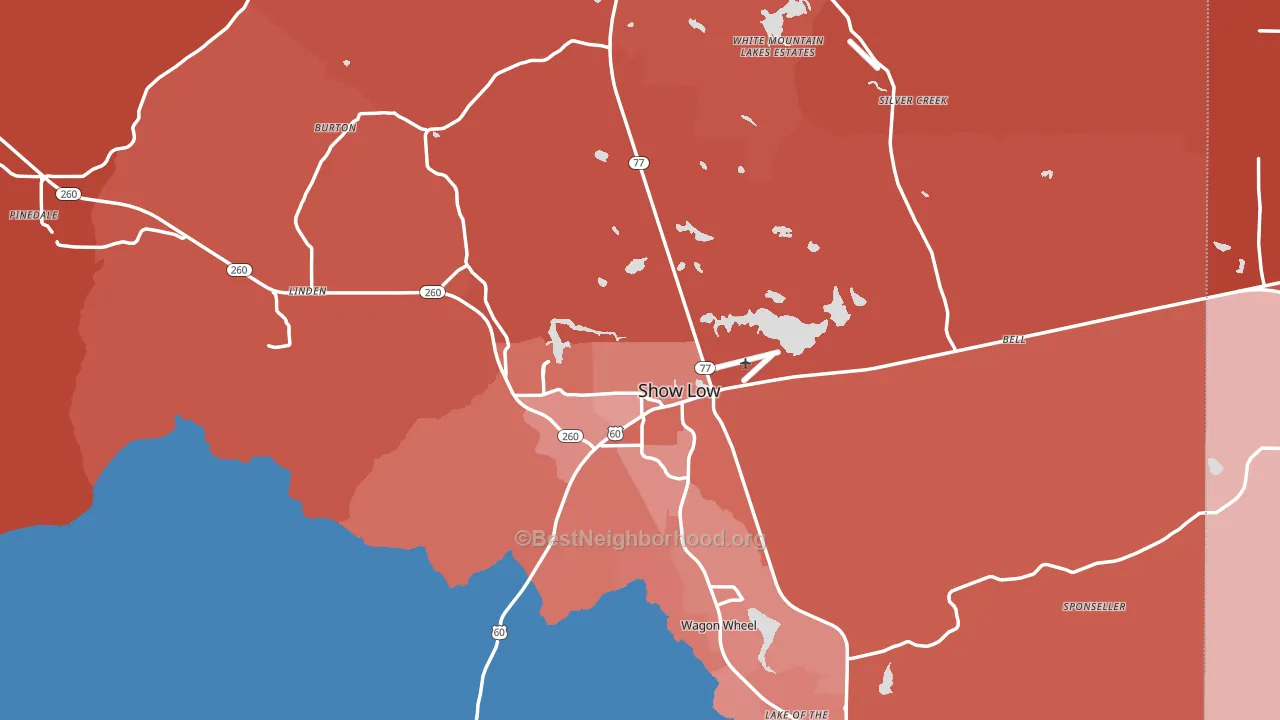 85901, AZ block-group political-lean map