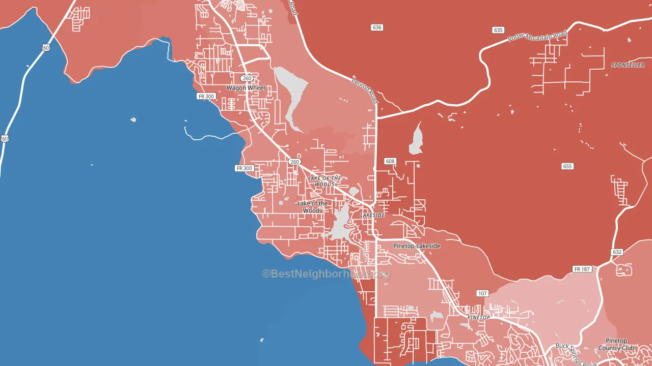 85929, AZ block-group political-lean map