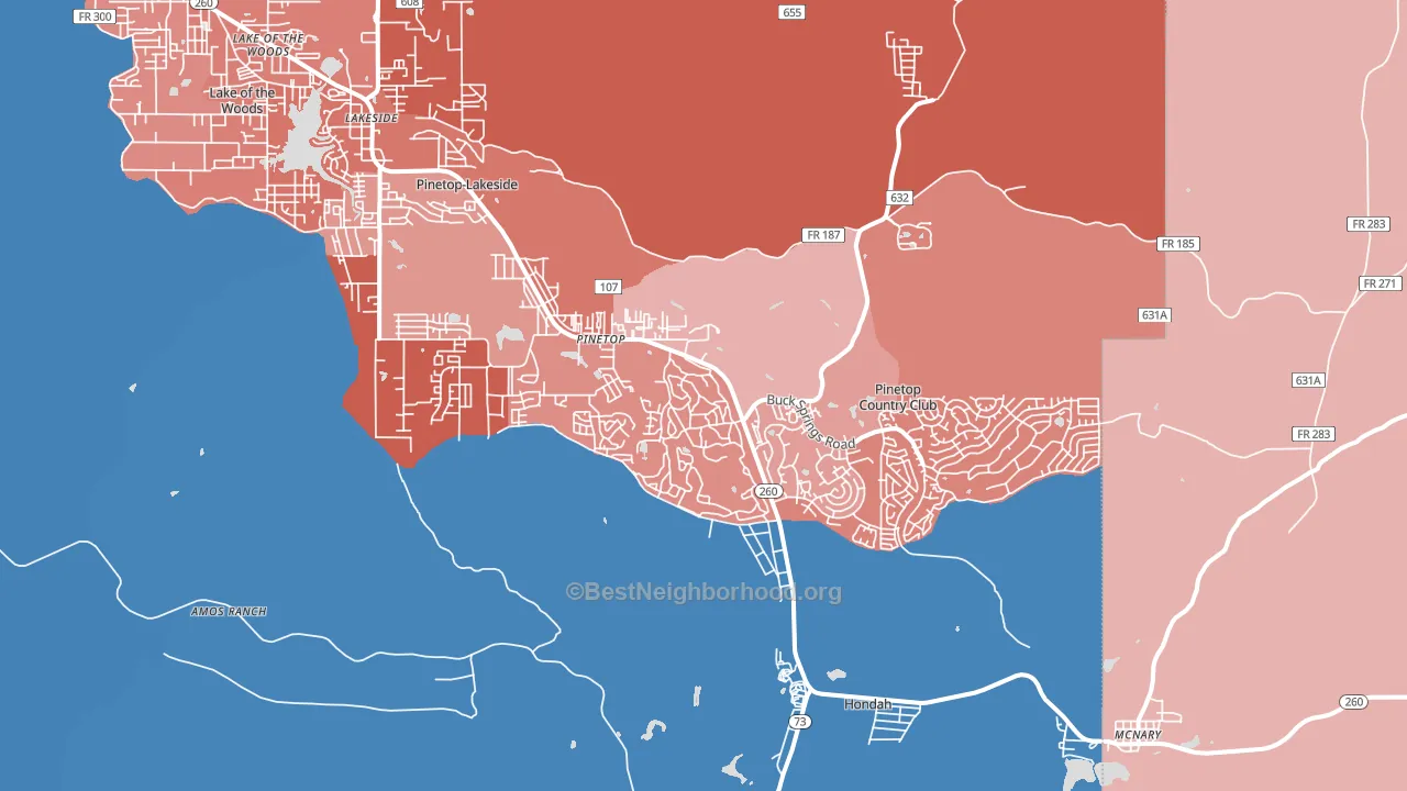 85935, AZ block-group political-lean map