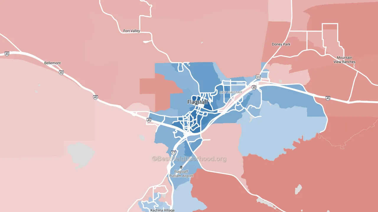 86001, AZ block-group political-lean map