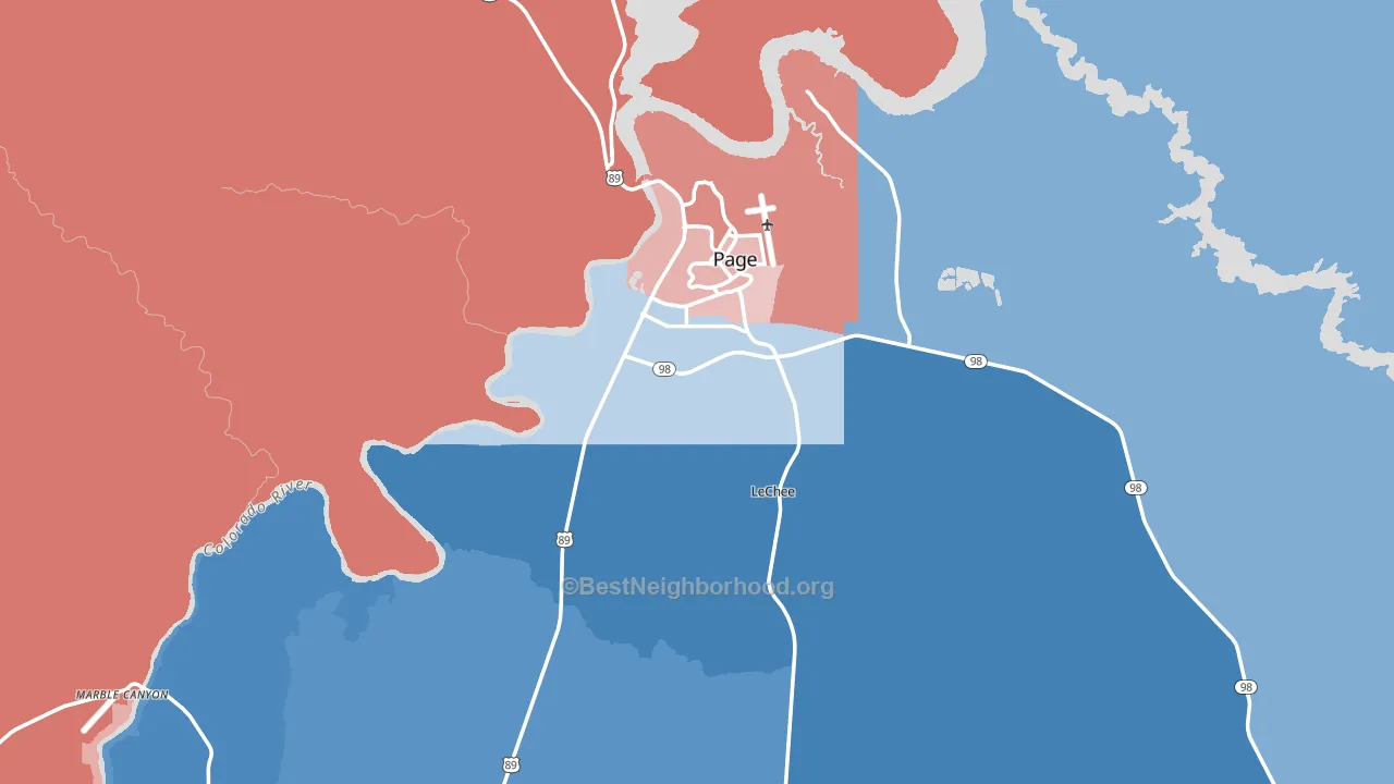 86040, AZ block-group political-lean map
