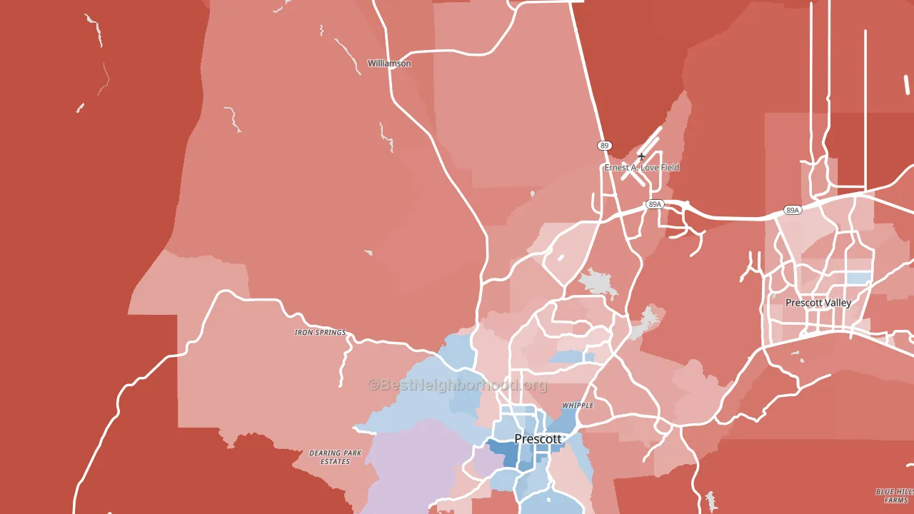 86305, AZ block-group political-lean map