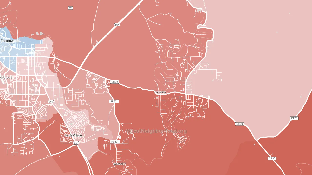 86325, AZ block-group political-lean map