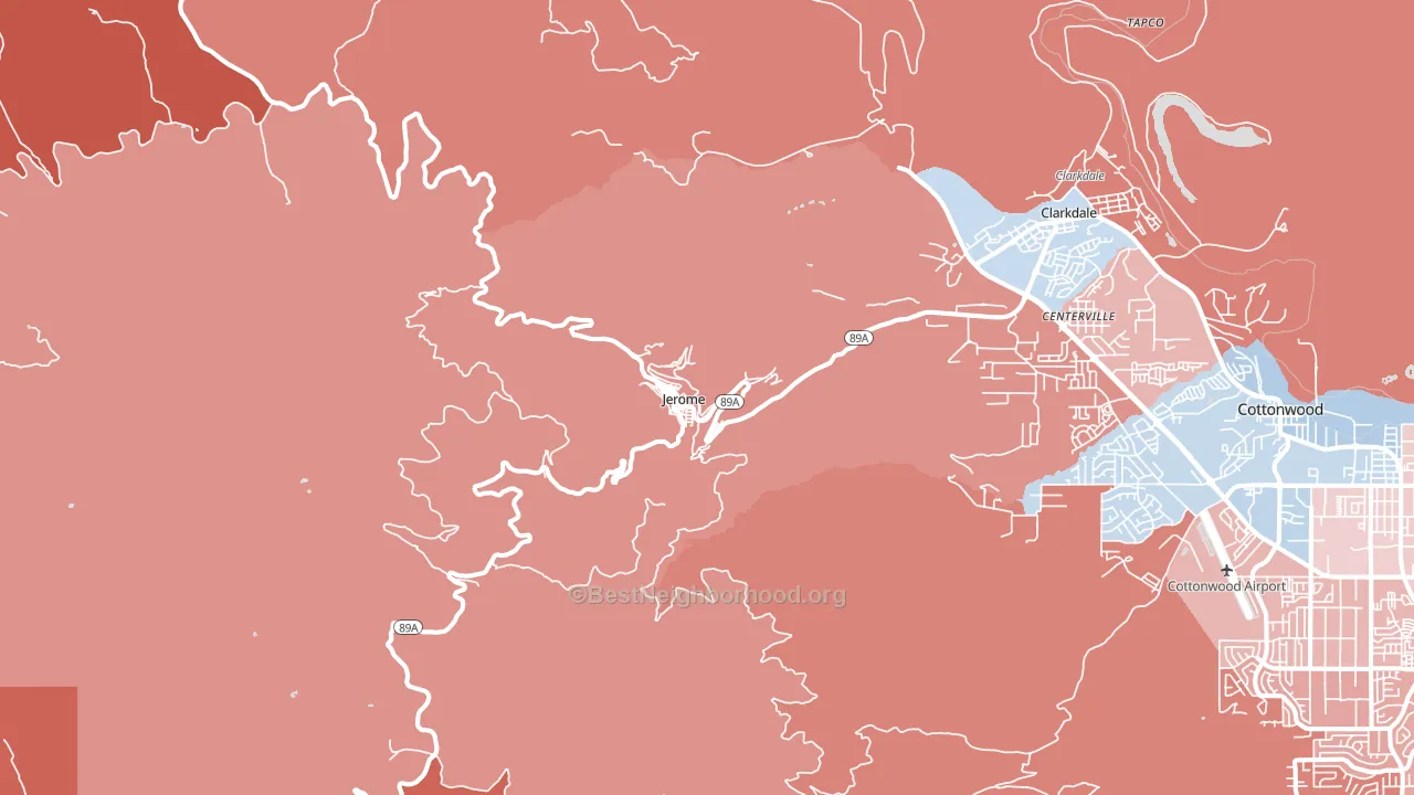 86331, AZ block-group political-lean map