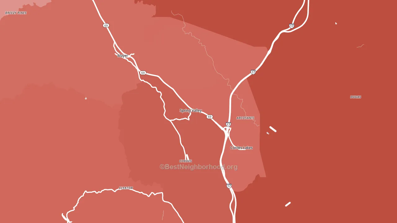 86333, AZ block-group political-lean map