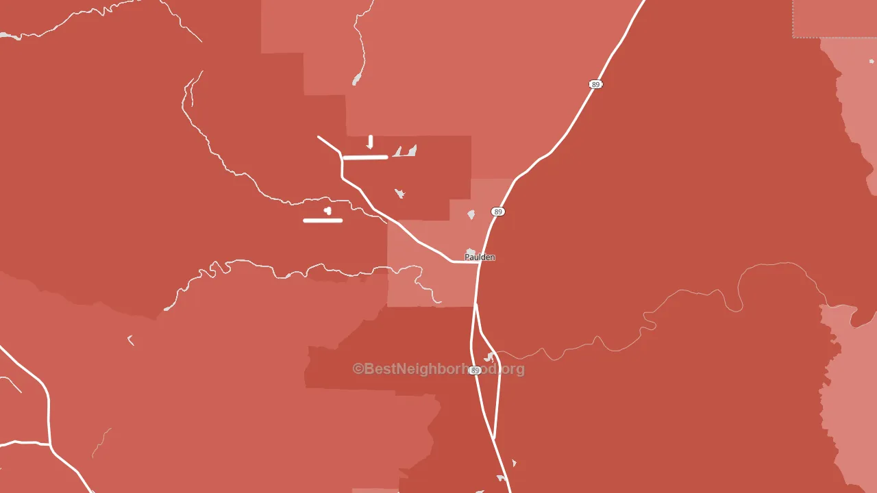 86334, AZ block-group political-lean map