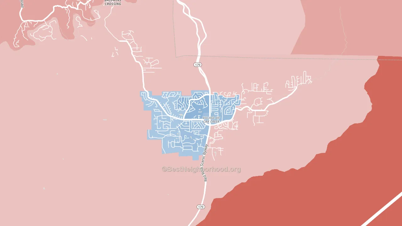 86351, AZ block-group political-lean map