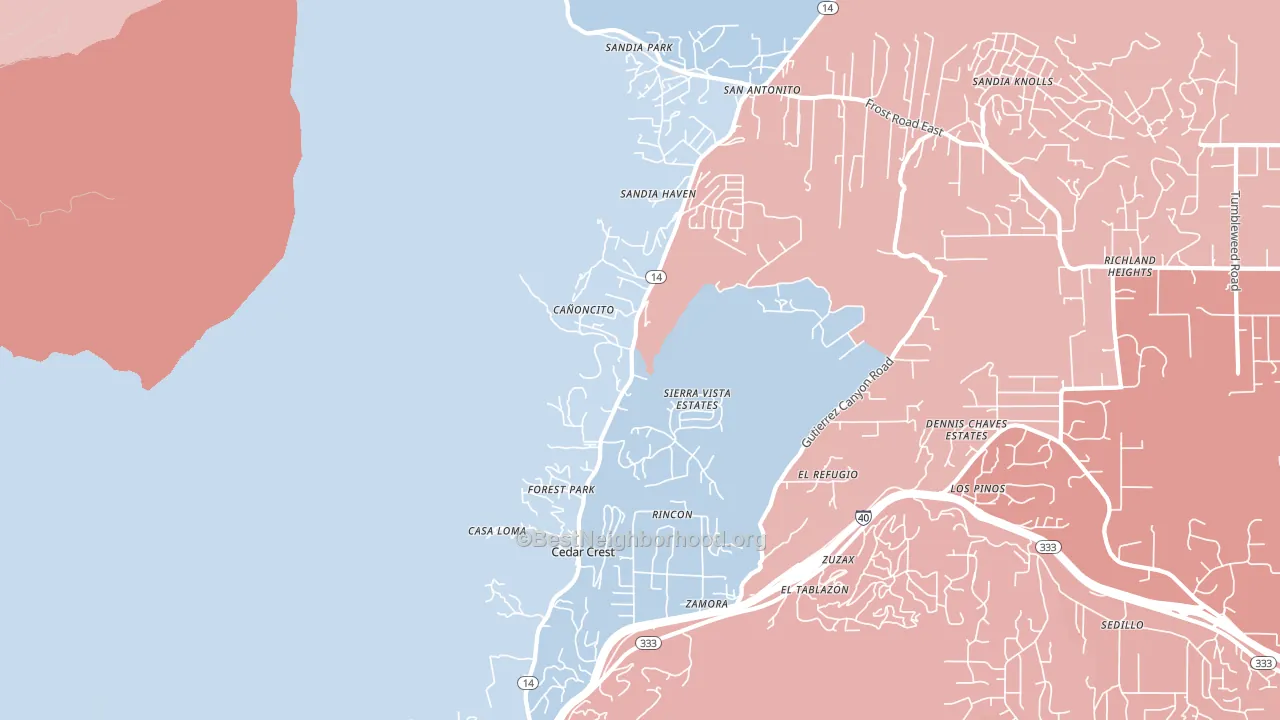 87008, NM block-group political-lean map